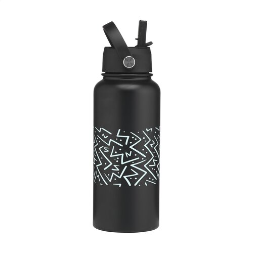 DéBlé Eddy RCS Recycled Steel Bottle 900 ml – Dubbelwandig RVS & Draagring bedrukken met logo