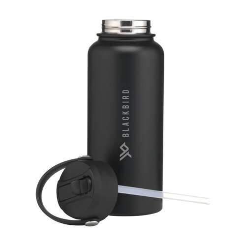 DéBlé Eddy RCS Recycled Steel Bottle 900 ml – Dubbelwandig RVS & Draagring bedrukken met logo
