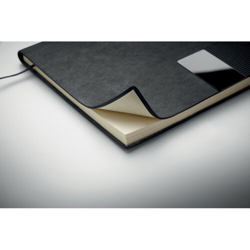 DéBlé A5 PU notitieboek met metalen detail MO2645 bedrukt met logo