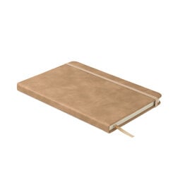 A5 Notitieboek Smokey PU – MO2664, stijlvol relatiegeschenk met luxe PU cover van gerecycled materiaal en 160 gelinieerde pagina’s van gerecycled papier