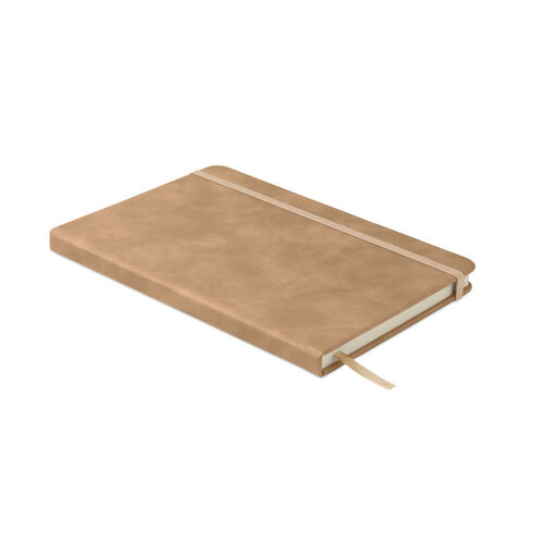 A5 Notitieboek Smokey PU – MO2664, stijlvol relatiegeschenk met luxe PU cover van gerecycled materiaal en 160 gelinieerde pagina’s van gerecycled papier