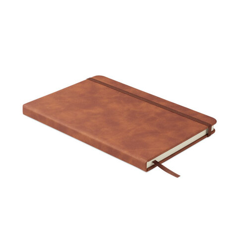 A5 Notitieboek Smokey PU – MO2664, stijlvol relatiegeschenk met luxe PU cover van gerecycled materiaal en 160 gelinieerde pagina’s van gerecycled papier