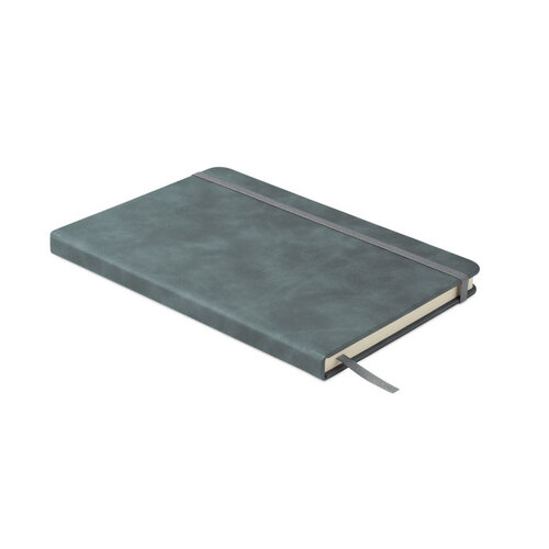 A5 Notitieboek Smokey PU – MO2664, stijlvol relatiegeschenk met luxe PU cover van gerecycled materiaal en 160 gelinieerde pagina’s van gerecycled papier
