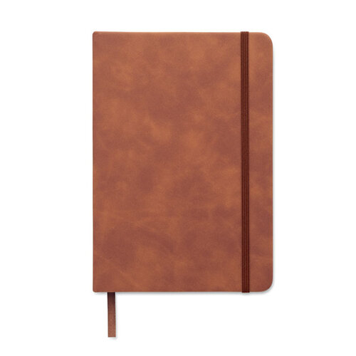 A5 Notitieboek Smokey PU – MO2664, stijlvol relatiegeschenk met luxe PU cover van gerecycled materiaal en 160 gelinieerde pagina’s van gerecycled papier