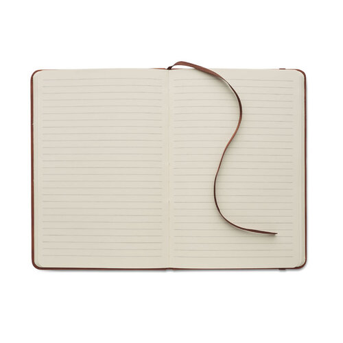 A5 Notitieboek Smokey PU – MO2664, stijlvol relatiegeschenk met luxe PU cover van gerecycled materiaal en 160 gelinieerde pagina’s van gerecycled papier