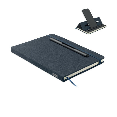 DeBle A5 RPET notitieboek MO2687 met telefoonhouder bedrukken met logo