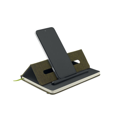 DeBle A5 RPET notitieboek MO2687 met telefoonhouder bedrukken met logo