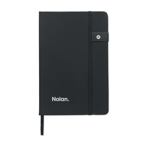 DeBle A5 notitieboek MO2725 met geïntegreerde 16GB USB-stick bedrukken met logo