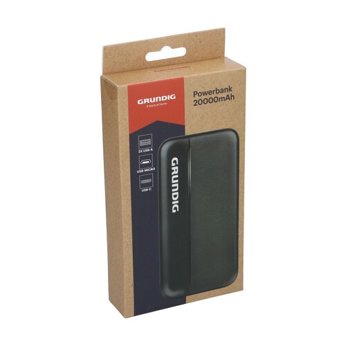 DéBlé Grundig Powerbank 20000mAh – Externe batterij met logo bedrukken met logo