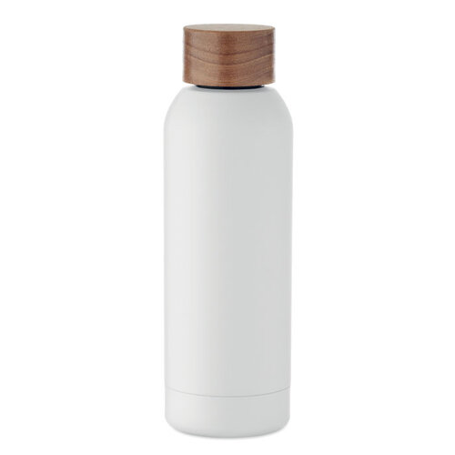 DeBle duurzame gerecyclede RVS waterfles 700 ml MO2671 met acaciahouten dop bedrukt met logo