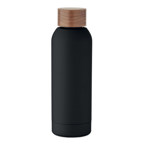 DeBle duurzame gerecyclede RVS waterfles 700 ml MO2671 met acaciahouten dop bedrukt met logo