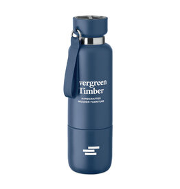 DeBle dubbelwandige thermosfles 500 ml van gerecycled RVS met logo, duurzame herbruikbare isolerende drinkfles