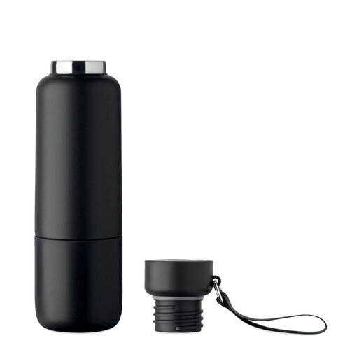 DeBle dubbelwandige thermosfles 500 ml van gerecycled RVS met logo, duurzame herbruikbare isolerende drinkfles