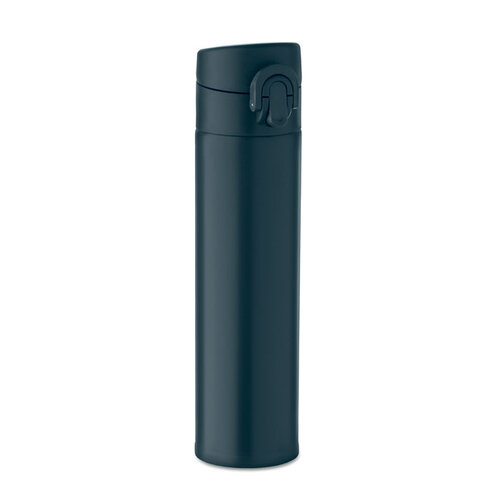 DeBle duurzame dubbelwandige thermosfles 300 ml MO2735 van gerecycled RVS met éénhandige bediening bedrukt met logo