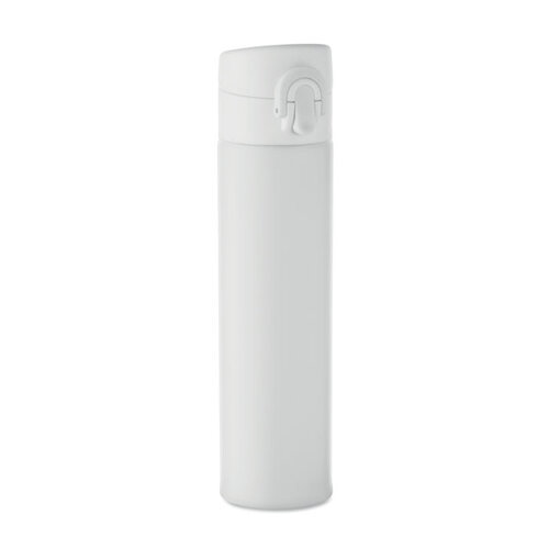 DeBle duurzame dubbelwandige thermosfles 300 ml MO2735 van gerecycled RVS met éénhandige bediening bedrukt met logo