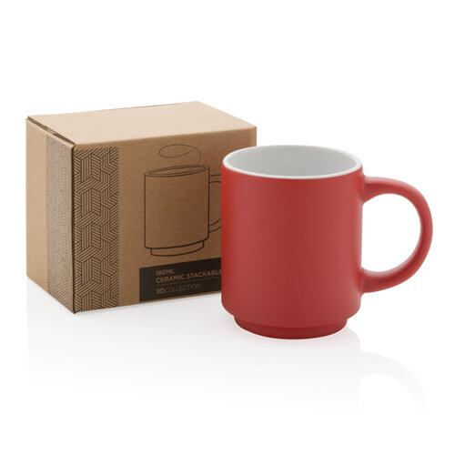 Stapelbare mok 180 ml P434.07 met logo bedrukken DeBle