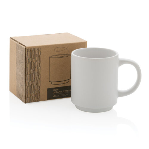 Stapelbare mok 180 ml P434.07 met logo bedrukken DeBle