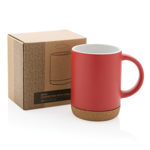 Keramische mok 280 ml P434.08 met kurken bodem en logo bedrukken DeBle