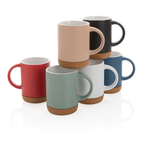 Keramische mok 280 ml P434.08 met kurken bodem en logo bedrukken DeBle