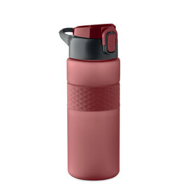 DeBle RPET drinkfles 700 ml van gerecycled PET met logo, duurzame herbruikbare waterfles met rietje