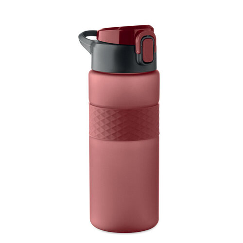 DeBle RPET drinkfles 700 ml van gerecycled PET met logo, duurzame herbruikbare waterfles met rietje