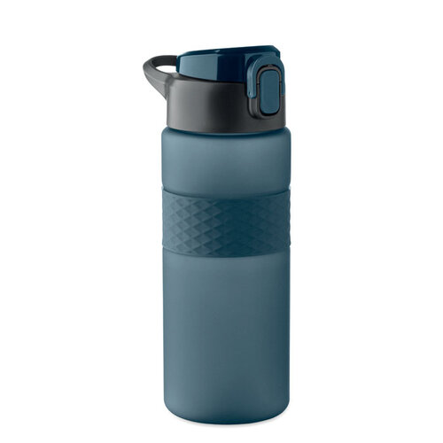 DeBle RPET drinkfles 700 ml van gerecycled PET met logo, duurzame herbruikbare waterfles met rietje