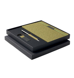 DéBlé 3-delige geschenkset met notitieboek, pen en sleutelhanger MO2633 bedrukt met logo