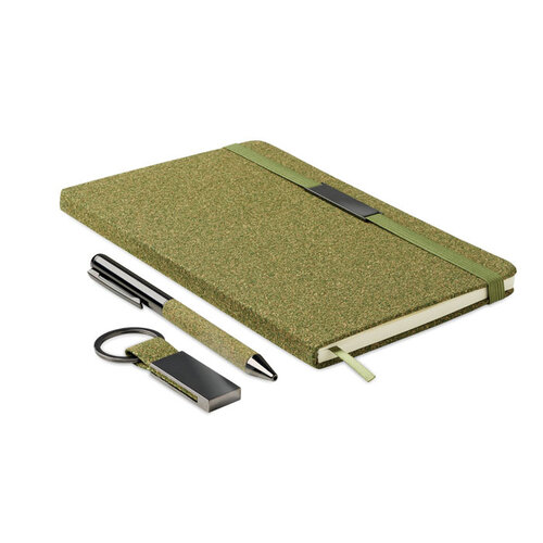 DéBlé 3-delige geschenkset met notitieboek, pen en sleutelhanger MO2633 bedrukt met logo