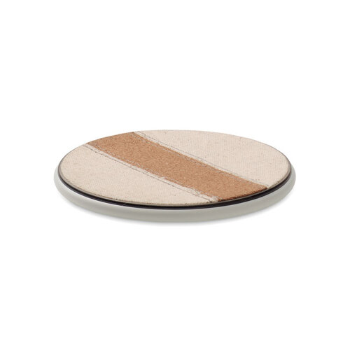 Draadloze kurk oplader 15W MO2593 van gerecycled ABS bedrukken met logo