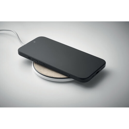 Draadloze kurk oplader 15W MO2593 van gerecycled ABS bedrukken met logo