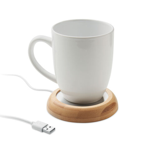 Bamboe (MOkwarmer met USB (MO2592) met logo