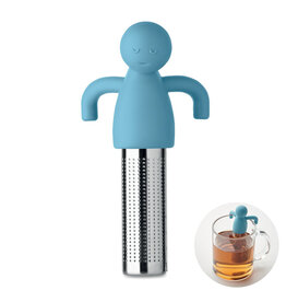 Grappige thee-infuser MO2604 van siliconen en roestvrij staal in de vorm van een mannetje