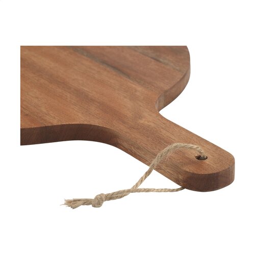 Wooosh Convivio, 262792, serveerplank graveren, acaciahouten serveerplank, ronde borrelplank, shared dining plank, FSC acaciahout, Wooosh relatiegeschenk, culinair relatiegeschenk