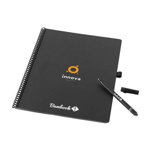 Bambook Classic Original Notebook A4 3068 uitwisbaar notitieboek met FSC-kartonnen cover, 40 whiteboardpagina’s, wiro-binding en marker