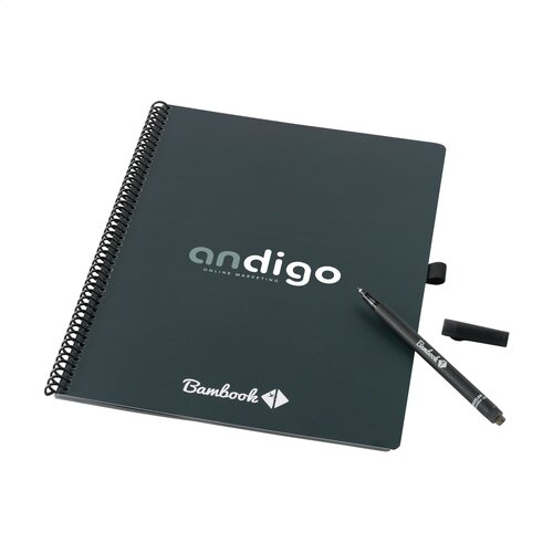 Bambook Classic Original Notebook A4 3068 uitwisbaar notitieboek met FSC-kartonnen cover, 40 whiteboardpagina’s, wiro-binding en marker