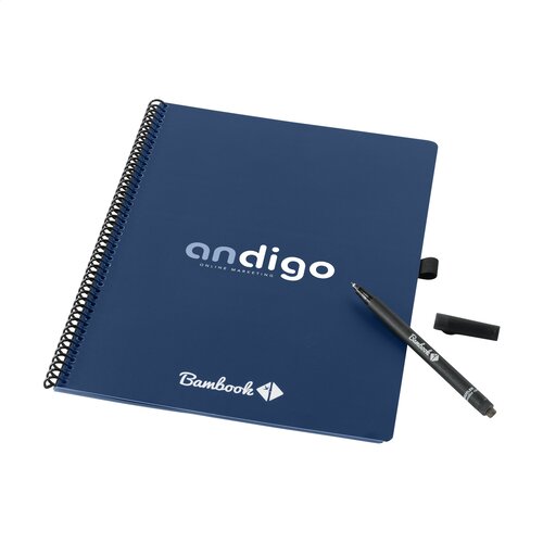 Bambook Classic Original Notebook A4 3068 uitwisbaar notitieboek met FSC-kartonnen cover, 40 whiteboardpagina’s, wiro-binding en marker