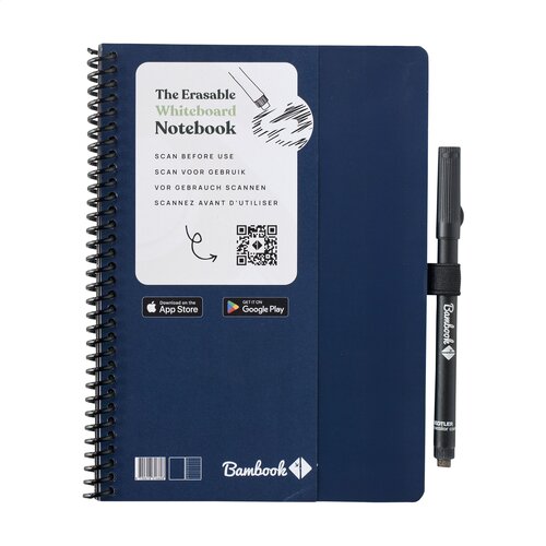 Bambook Classic Original Dot Grid Notebook A5 – 3070, herbruikbaar en duurzaam relatiegeschenk met FSC-karton cover, 40 uitwisbare pagina’s en Bambook marker
