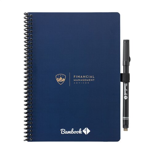 Bambook Classic Original Dot Grid Notebook A5 – 3070, herbruikbaar en duurzaam relatiegeschenk met FSC-karton cover, 40 uitwisbare pagina’s en Bambook marker
