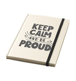 Sugarcane Bagasse Spiral Notebook A5 – 3497, duurzaam relatiegeschenk van FSC Mix-papier en suikerrietafval met hardcover, 80 gelinieerde vellen en wire-o-binding