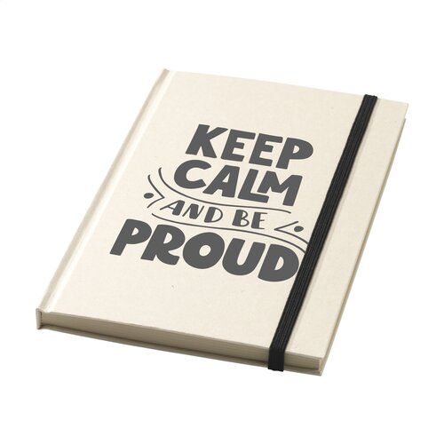 Sugarcane Bagasse Spiral Notebook A5 – 3497, duurzaam relatiegeschenk van FSC Mix-papier en suikerrietafval met hardcover, 80 gelinieerde vellen en wire-o-binding