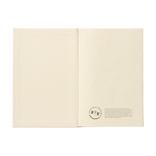 Sugarcane Bagasse Spiral Notebook A5 – 3497, duurzaam relatiegeschenk van FSC Mix-papier en suikerrietafval met hardcover, 80 gelinieerde vellen en wire-o-binding