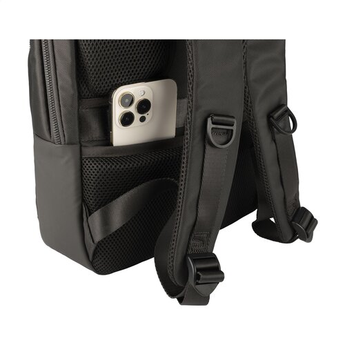 Tucano Lunar Business Backpack 15,6 inch met logo – DeBle duurzame laptoprugzak van gerecycled kunststof met gewatteerd laptopvak en ergonomisch rugpand voor bedrijven