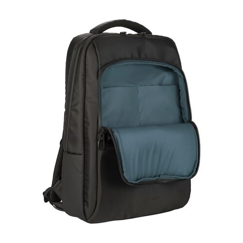 Tucano Lunar Business Backpack 15,6 inch met logo – DeBle duurzame laptoprugzak van gerecycled kunststof met gewatteerd laptopvak en ergonomisch rugpand voor bedrijven