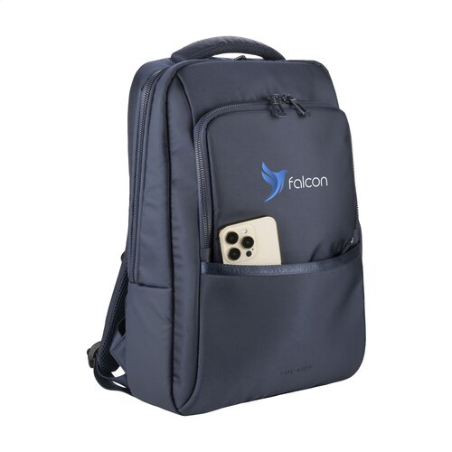 Tucano Lunar Business Backpack 15,6 inch met logo – DeBle duurzame laptoprugzak van gerecycled kunststof met gewatteerd laptopvak en ergonomisch rugpand voor bedrijven