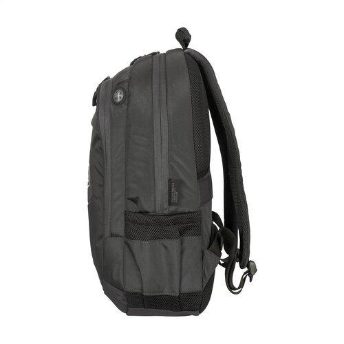 Tucano Lato Backpack 17 inch met logo – DeBle duurzame laptoprugzak van gerecycled kunststof met ergonomisch rugpand en organiser voor bedrijven