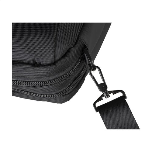 Tucano Player Laptopbag 15,6 inch met logo – DeBle duurzame laptopbag van gerecycled kunststof met organiser, laptopvak en Italiaanse afwerking voor bedrijven
