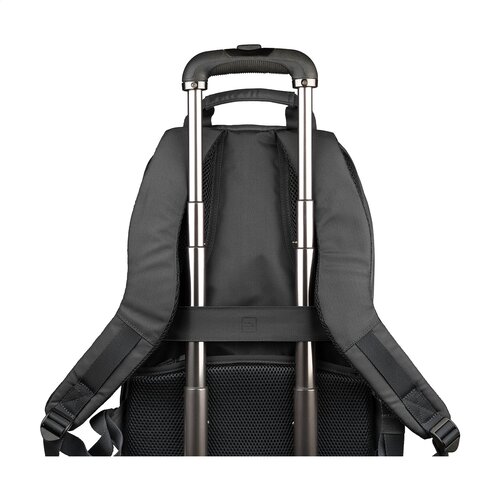 Tucano Bizip Backpack 15,6 inch met logo – DeBle duurzame laptoprugzak van gerecycled kunststof met organiser-vak, trolleyriem en laptopvak voor bedrijven