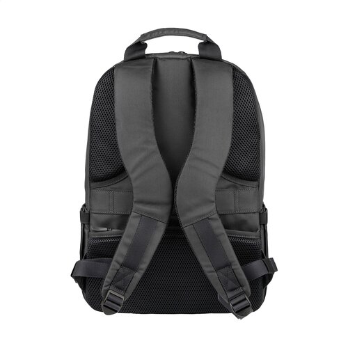 Tucano Bizip Backpack 15,6 inch met logo – DeBle duurzame laptoprugzak van gerecycled kunststof met organiser-vak, trolleyriem en laptopvak voor bedrijven