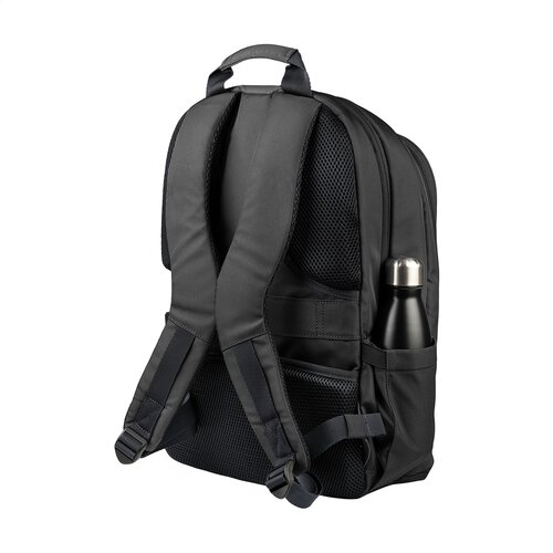 Tucano Bizip Backpack 15,6 inch met logo – DeBle duurzame laptoprugzak van gerecycled kunststof met organiser-vak, trolleyriem en laptopvak voor bedrijven