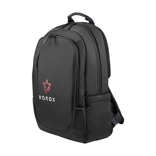 Tucano Bizip Backpack 15,6 inch met logo – DeBle duurzame laptoprugzak van gerecycled kunststof met organiser-vak, trolleyriem en laptopvak voor bedrijven